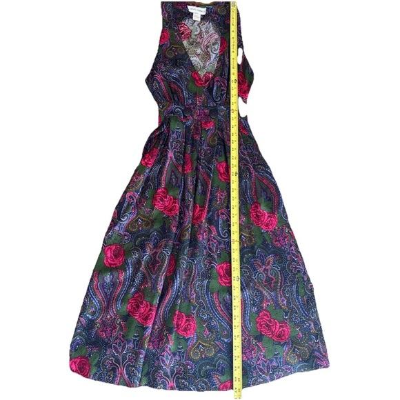 VTG Betsy’s Things Midi Dress Colorful Floral Sleeveless Deep V-Neck Sz Unknown - Picture 11 of 13